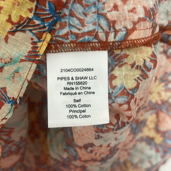 Veronica Beard Blouse Size 12 Cotton Floral - Picture 5 of 6